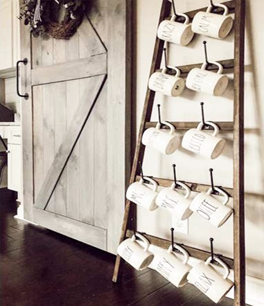 Standing Cup Rack with Rae Dunn Mugs