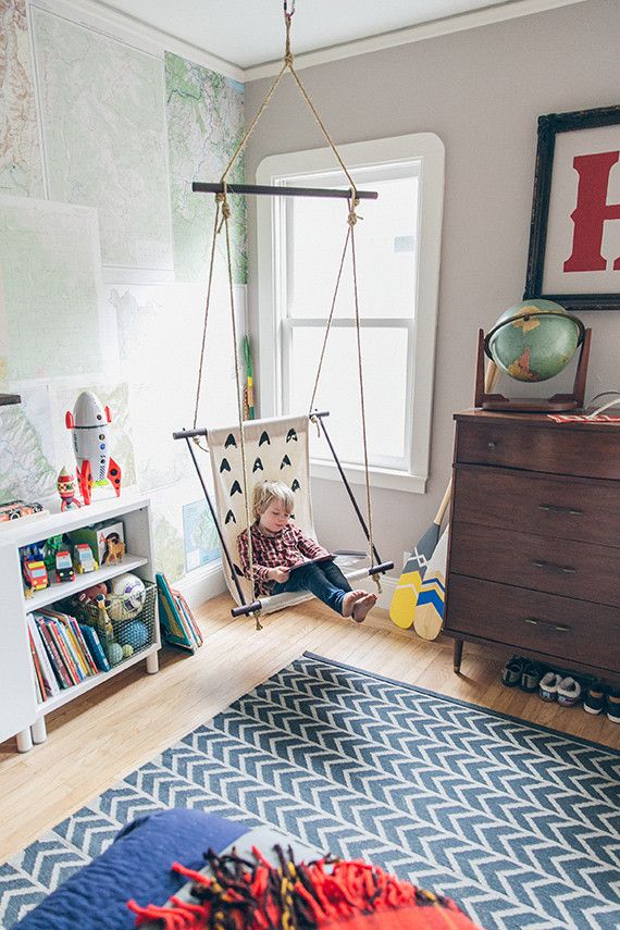 Boys Bedroom with Swing