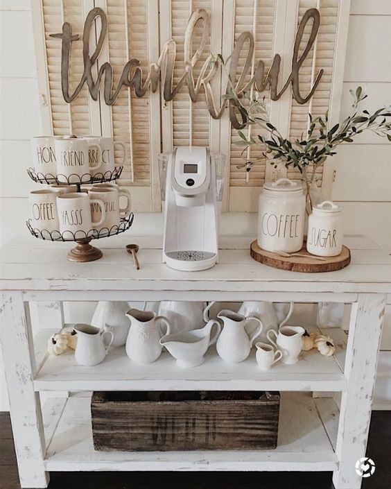 Farmhouse Inspired Coffee Bar