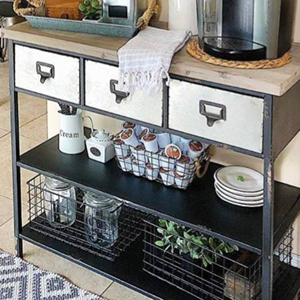 galvanized console table