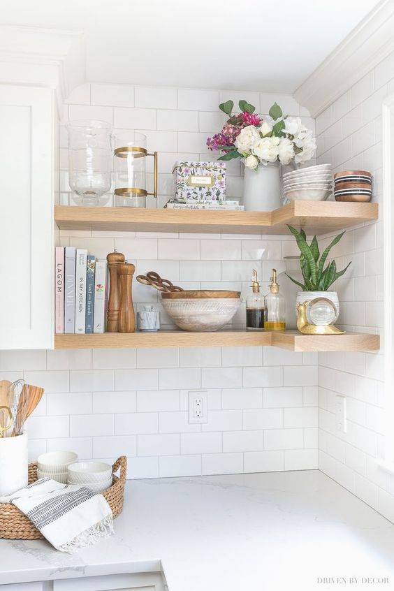 Kitchen Corner Floating Shelves