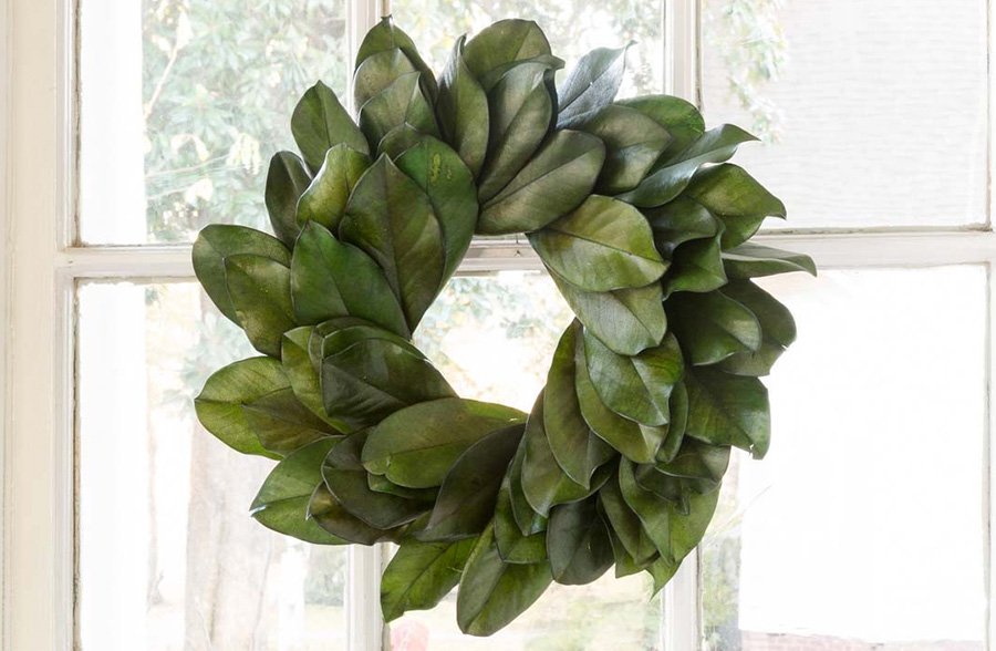 Preserved Magnolia Leaf Wreath 