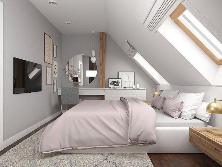 Slanted Walls Bedroom