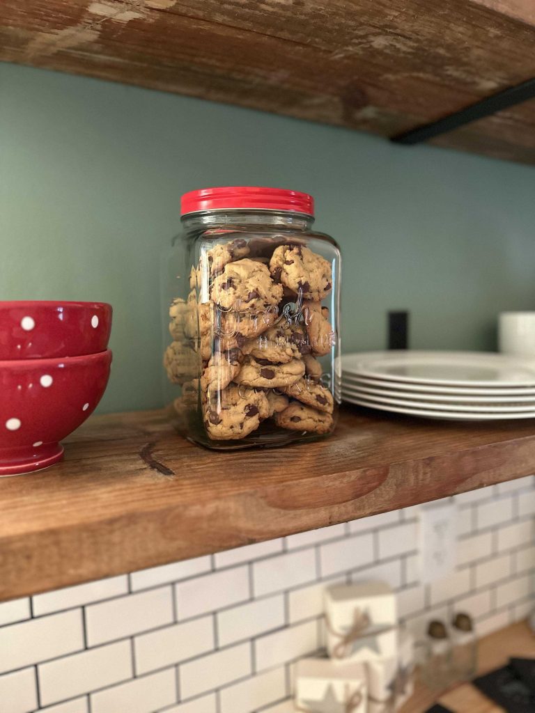 Embossed Glass Cookie Jar